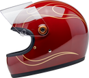 BILTWELL Gringo S Helmet - Flames - Gloss Garnet Red - Small 1003-594-502