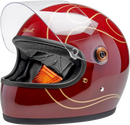 BILTWELL Gringo S Helmet - Flames - Gloss Garnet Red - Small 1003-594-502