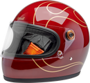 BILTWELL Gringo S Helmet - Flames - Gloss Garnet Red - Large 1003-594-504