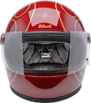 BILTWELL Gringo S Helmet - Flames - Gloss Garnet Red - Large 1003-594-504