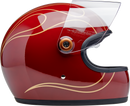 BILTWELL Gringo S Helmet - Flames - Gloss Garnet Red - Large 1003-594-504