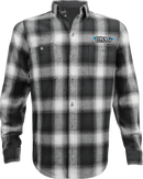 THROTTLE THREADS Drag Specialties Flannel 25 Shirt - Black/Gray - Small SHIRT DRAG FLANNEL 2