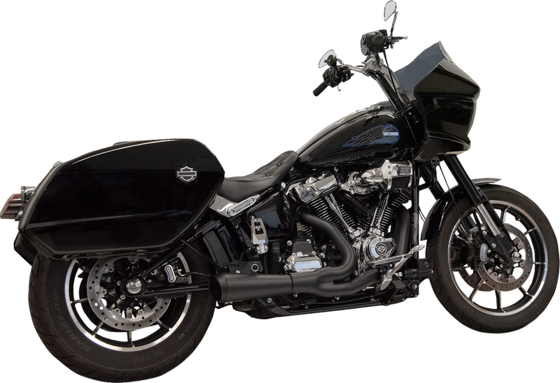 BASSANI XHAUST 2-into-1 Ripper Exhaust System with Megaphone Muffler - Short - Black - M8 Softail 1S79B