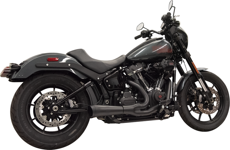 BASSANI XHAUST 2-into-1 Ripper Exhaust System with Megaphone Muffler - Short - Black - M8 Softail 1S75B
