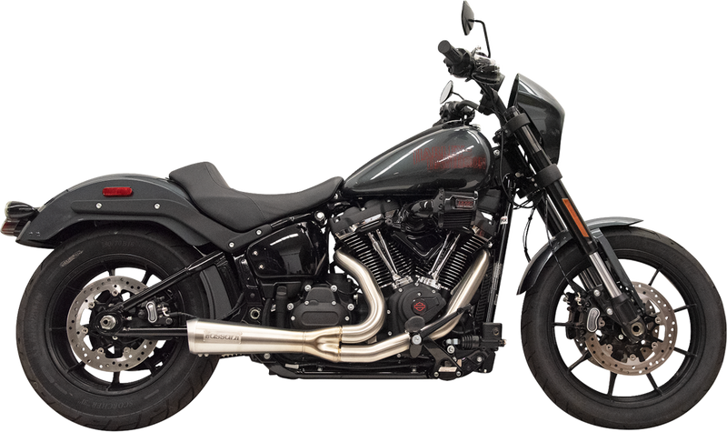 BASSANI XHAUST 2-into-1 Ripper Exhaust System with Megaphone Muffler - Short - Stainless - 49-State - M8 Softail 1S75SSE