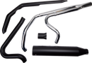 KHROME WERKS 2-into-1 Outlaw-SR Exhaust System - Black - Without End Cap - M8 Touring 200775-SR