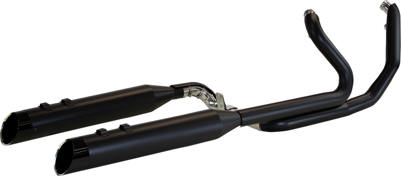 KHROME WERKS 2-into-1-into-2 Dominator-SR Exhaust System - Black - Without End Caps - Twin Cam Touring 200830-SR