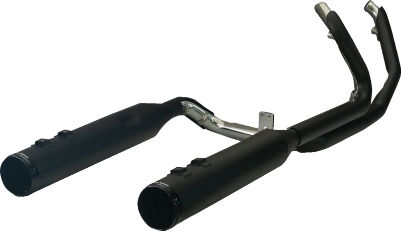 KHROME WERKS 2-into-1-into-2 Dominator-SR Exhaust System - Black - Without End Caps - Twin Cam Touring 200830-SR