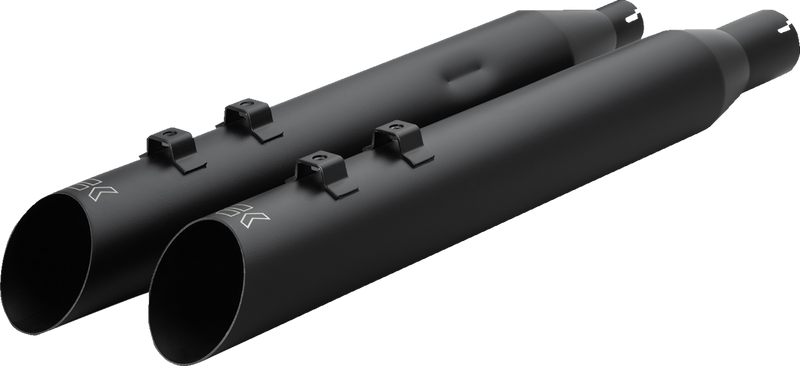 KHROME WERKS HP-Plus? Slip-On Mufflers - Slash-Up - 4"- M8 - Black 40FSL-1011-BLK