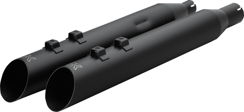 KHROME WERKS HP-Plus? Slip-On Mufflers - 4" - M8 - Slash Up with Ripper Baffle - Black 40FSL-1012-BLK