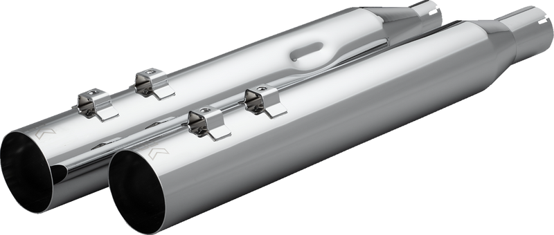 KHROME WERKS HP-Plus? Slip-On Mufflers - 4" - Straight Cut with Ripper Baffle - M8 - Chrome 40FST-1012-CHR