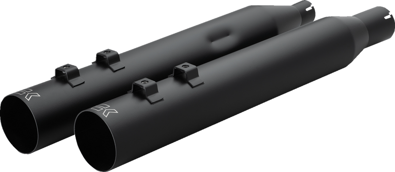 KHROME WERKS HP-Plus? Slip-On Mufflers - Straight Cut - 4" - M8 - Black 40FST-1011-BLK