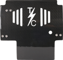 THRASHIN SUPPLY CO. Skid Plate - Carbon Fiber/Gloss - With Gold Brackets - FLHX/FLTRX TSC-3034-5