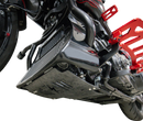 THRASHIN SUPPLY CO. Skid Plate - Carbon Fiber/Forged - With Black Brackets - FLHX/FLTRX TSC-3035-1