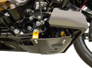 THRASHIN SUPPLY CO. Skid Plate - Carbon Fiber/Gloss - With Gold Brackets - FLHX/FLTRX TSC-3034-5