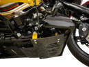 THRASHIN SUPPLY CO. Skid Plate - Carbon Fiber/Forged - With Gold Brackets - FLHX/FLTRX TSC-3035-5
