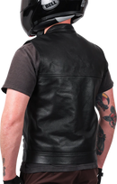 THRASHIN SUPPLY CO. Mulholland Leather Riding Vest - Black - 2XL TMJ-14-12