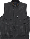 THRASHIN SUPPLY CO. Mulholland Leather Riding Vest - Black - 3XL TMJ-14-13