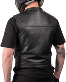 THRASHIN SUPPLY CO. Encinal Leather Shorty Riding Vest - Black - Large TMJ-17-10