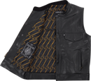 THRASHIN SUPPLY CO. Mulholland Leather Riding Vest - Black - Small TMJ-14-08