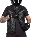 THRASHIN SUPPLY CO. Mulholland Leather Riding Vest - Black - Small TMJ-14-08