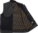 THRASHIN SUPPLY CO. Kanan Leather/Denim Riding Vest - Black - Small TMJ-13-08