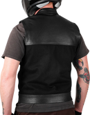 THRASHIN SUPPLY CO. Kanan Leather/Denim Riding Vest - Black - Medium TMJ-13-09