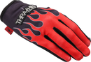 THRASHIN SUPPLY CO. Stealth Leather Palm Flame Gloves - Red - XL SV1-21-11