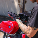 THRASHIN SUPPLY CO. Stealth Leather Palm Flame Gloves - Red - XL SV1-21-11