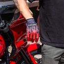THRASHIN SUPPLY CO. Stealth Leather Palm Flame Gloves - Red - XL SV1-21-11