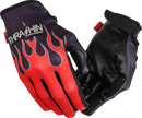 THRASHIN SUPPLY CO. Stealth Leather Palm Flame Gloves - Red - Medium SV1-21-09