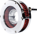 FEULING PARTS Slim BA Air Cleaner Kit - Chrome/Clear - Red Filter - '93-'99 EVO Big Twin 5468-S