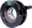 FEULING PARTS Slim BA Air Cleaner Kit - Black/Clear - Red Filter - Twin Cam 5444-S