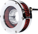 FEULING PARTS Slim BA Air Cleaner Kit - Chrome/Clear - Red Filter - Twin Cam 5448-S