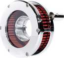 FEULING PARTS Slim BA Air Cleaner Kit - Chrome/Clear - Red Filter - '08-'17 Twin Cam 5458-S