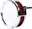 FEULING PARTS Slim BA Air Cleaner Kit - Chrome - Red Filter - '08-'17 Twin Cam 5457-S