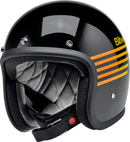 BILTWELL Bonanza Helmet - Lightspeed - Gloss Black/Orange/Yellow - Medium 1001-5115-203