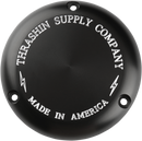 THRASHIN SUPPLY CO. Derby Cover - Black/Machined - Classic - 3 Hole TSC-3000-4