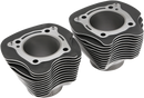 DRAG SPECIALTIES Cylinder Set - 4.250" Bore - Black with Highlighted Fins - 124"/128" M8 88186