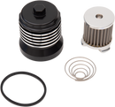 PC RACING Flo® Stainless Steel Oil Filter- Black with Polished Fins PCS4BC