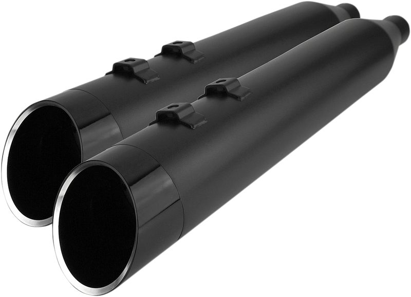 KHROME WERKS 4-1/2" HP-Plus? Slip-On Mufflers - Black with Edge Tip 202855