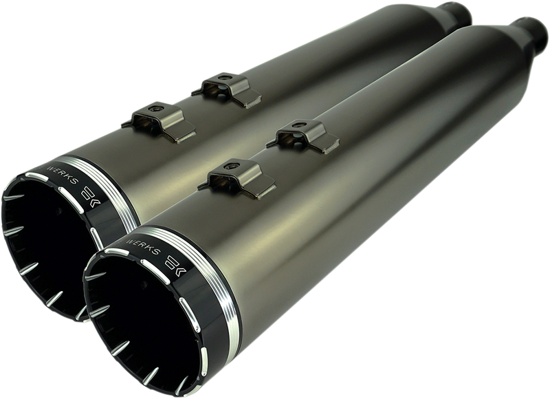 KHROME WERKS 4-1/2" HP-Plus? Slip-On Mufflers - Smoked Chrome with Tracer - Touring 202650