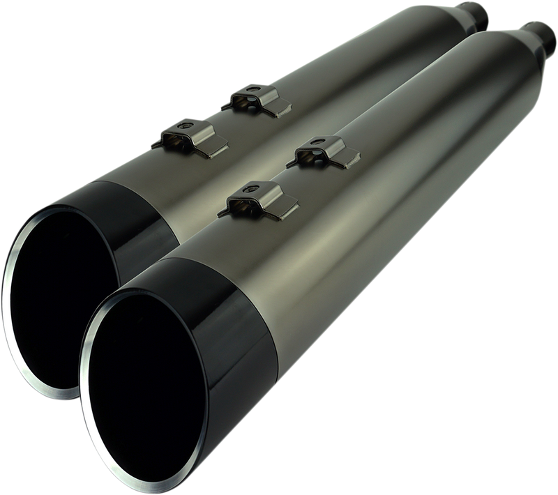 KHROME WERKS 4-1/2" HP-Plus? Slip-On Mufflers - Smoked Chrome with Edge - Touring 202655
