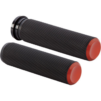 Arlen Ness Fusion Knurled Grips - Cable - Orange Anodized