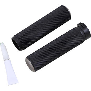 Arlen Ness Fusion Knurled Grips - Cable - Titanium