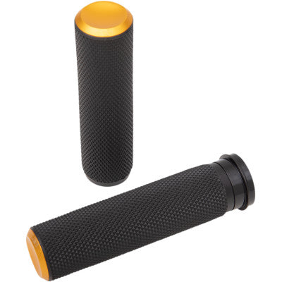 Arlen Ness Fusion Knurled Grips - TBW - Gold Anodized