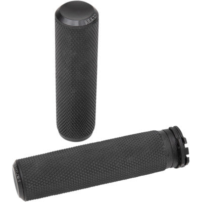 Arlen Ness Fusion Knurled Grips - Cable - Black Anodized