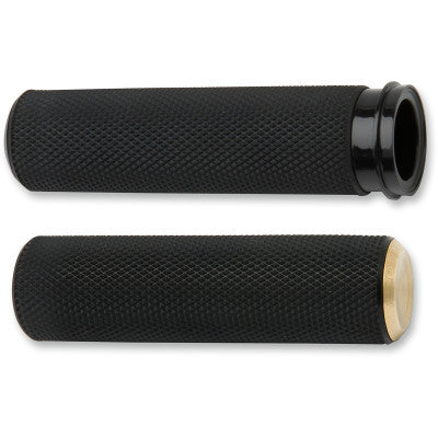 Arlen Ness Fusion Knurled Grips - Cable - Brass
