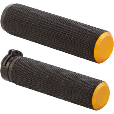 Arlen Ness Fusion Knurled Grips - Cable - Gold Anodized