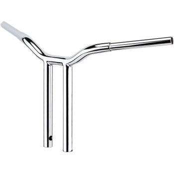 LA Choppers One Piece Kage Fighter T-Bar Handlebar w/ Straight Risers - 10" - Chrome